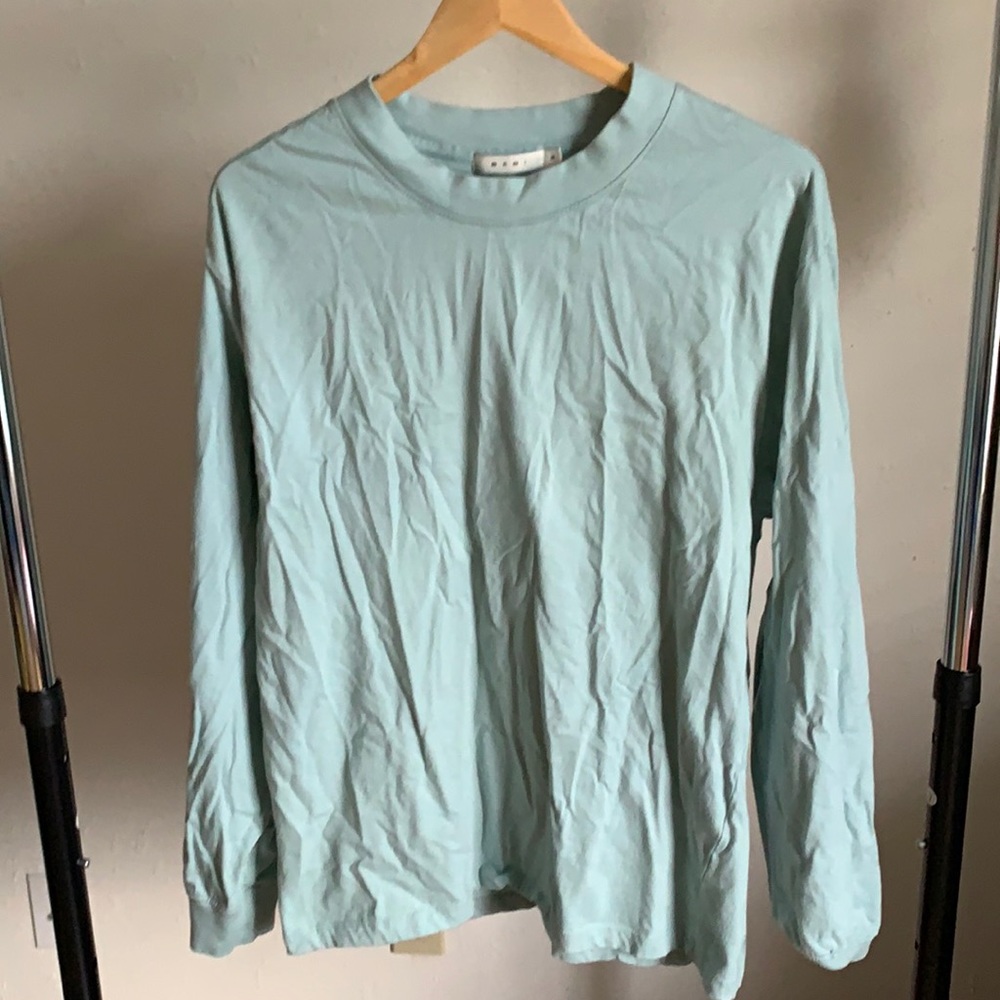 MENS TEAL LONG SLEEVE T-SHIRT